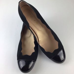 FS/NY black small wedge shoe in side & patent-8.5